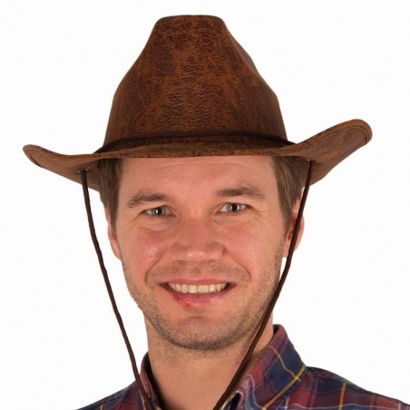 Kovboja сepure, mākslīgā āda, pieaugušajiem 