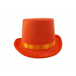 Cilindra cepure, oranža, atlasa, pieaugušajiem 