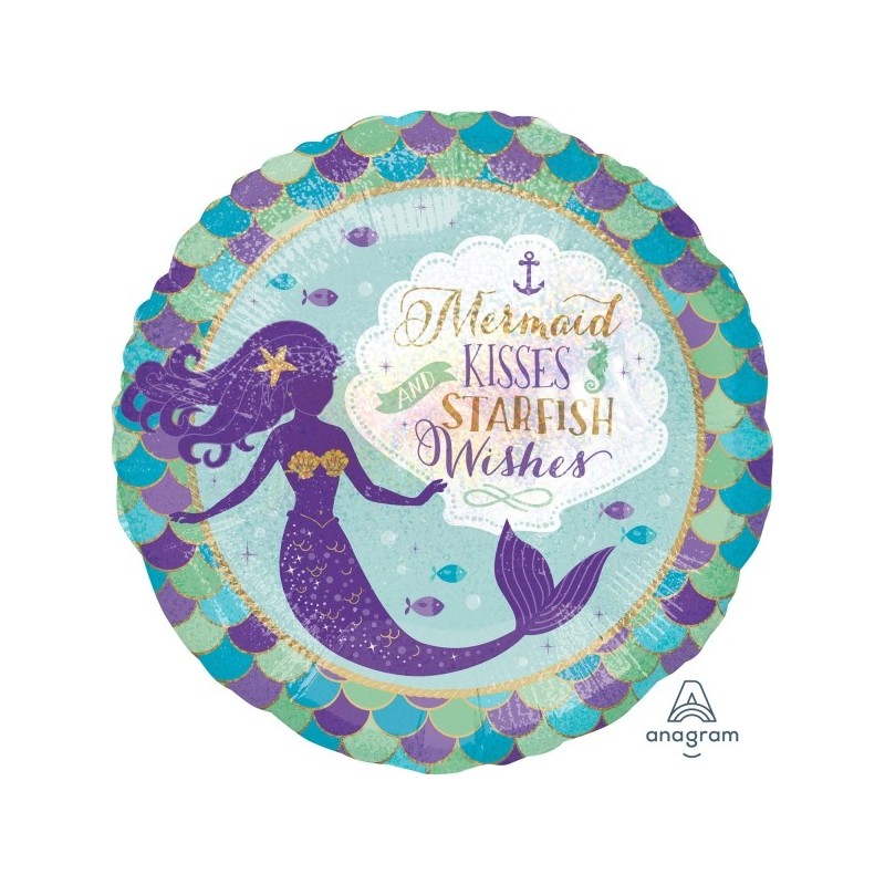 Folija balons “Nāras vēlējumi & skūpsti”, 43cm, S40