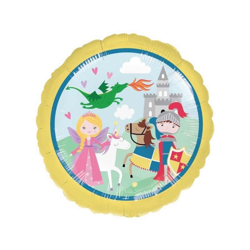 Folija balons "Princese & Bruņinieks", apaļš, 43 cm, S40