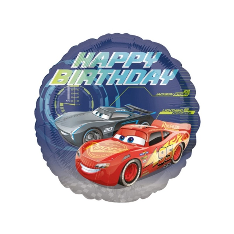 Folija balons "Vāģi – Dzimšanas diena", apaļš, 43cm, S60