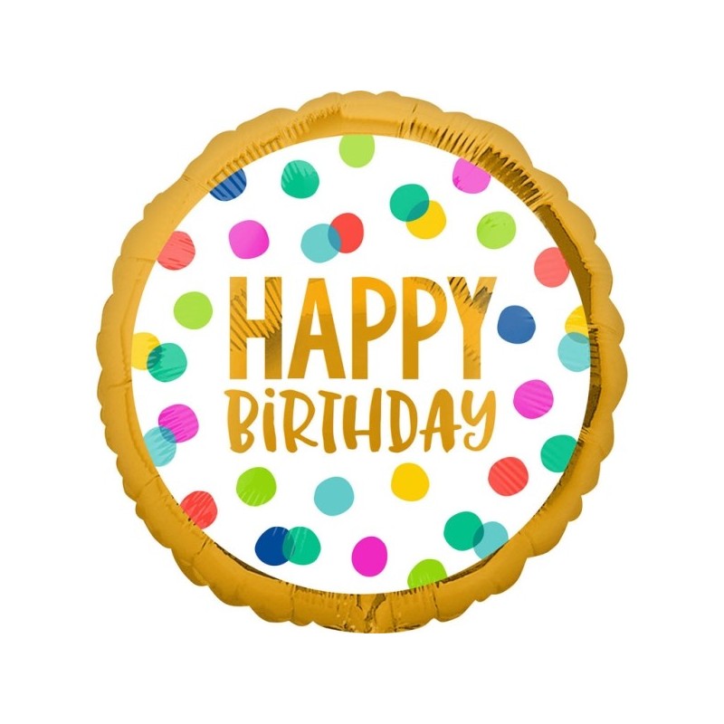 Folija balons “Laimīgi punkti”,  43cm, S40