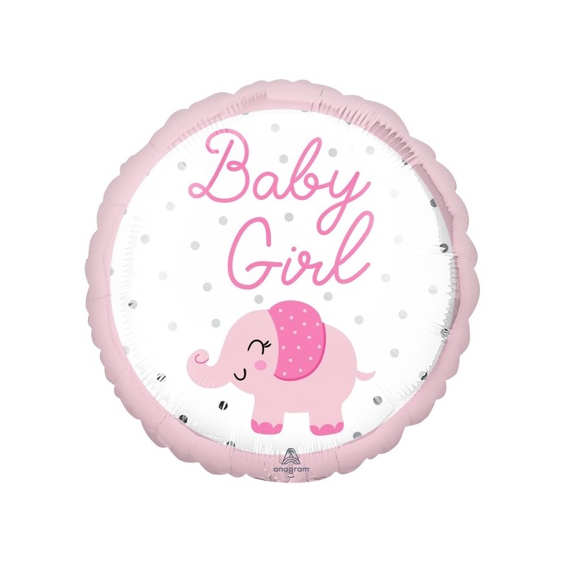 Folija balons “Baby Girl Zilonis”, zils, apaļš, 43cm, S40