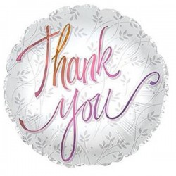 Folija balons “Thank You”, rokraksta fonts”, 48 cm, S40