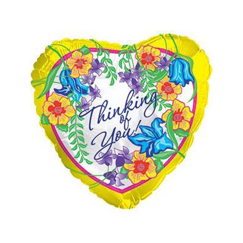 Folija balons “Domāšana par tevi”, rokraksta fonts, 48 cm, S40