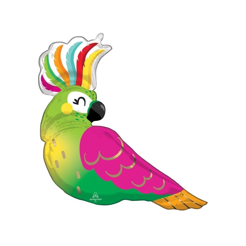 Folija balons “Tropu papagailis”, 78 cm x 71 cm, liela fugūra P35 