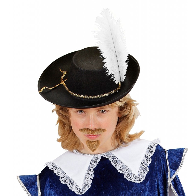 Musketiera cepure ar spalvu, bērnu izmērs, dažādas krāsas pēc izveles 