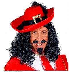 Musketiera parūka, ūsas un barda melnā krāsā 