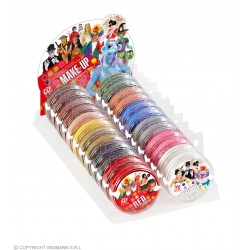 "Display box of "24 CARNIVAL MAKEUP IN TRAY" 25 g (2 white, 2 black, 2 red, 2 indian red, 2 silver, 