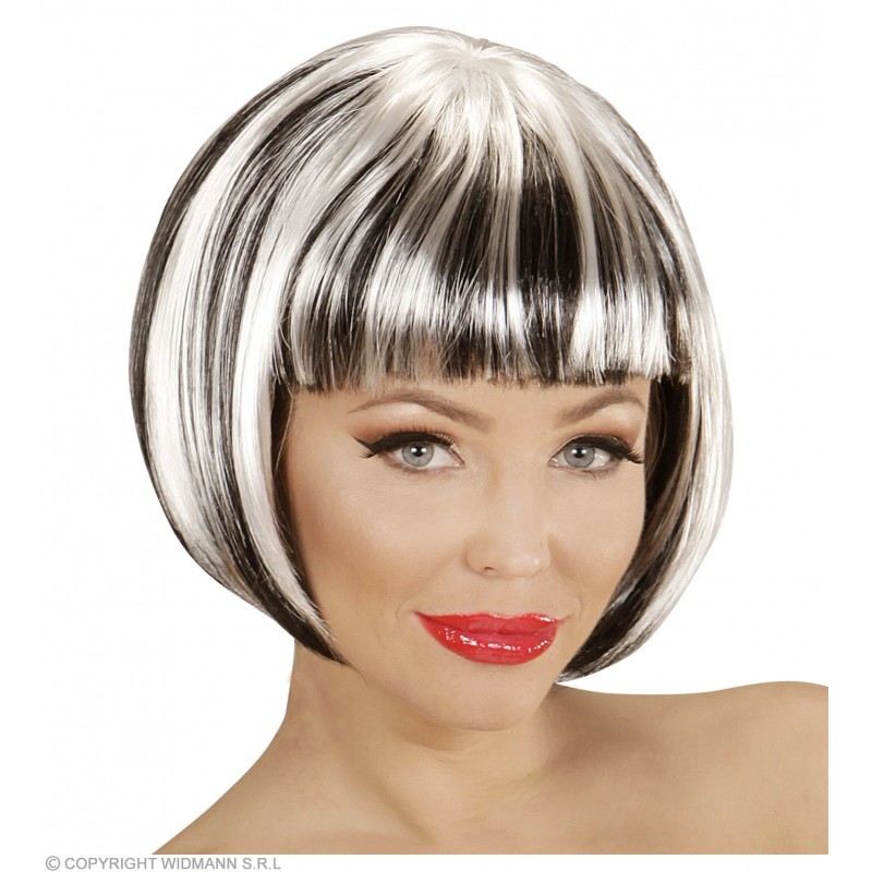 Melnbalta kare parūka 