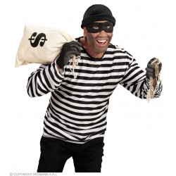 Laupītāja kostīms pieaugušajiem (krekls, cepurīte, acu maska), izmērs: M/L / XL 