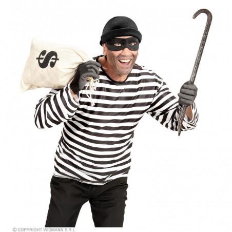 Laupītāja kostīms pieaugušajiem (krekls, cepurīte, acu maska), izmērs: M/L / XL 