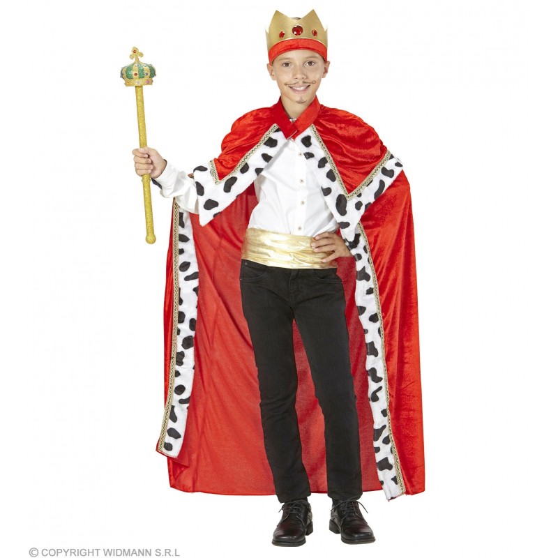 Karaļa tērps (apmetnis un, kronis), izmērs: 128/140 cm.  