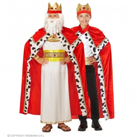 Karaļa tērps (apmetnis un, kronis), izmērs: 128/140 cm.  