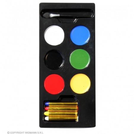 "HALLOWEEN, CARNIVAL & PARTY MAKE UP SET IN WINDOW BOX" (6 color make-up palette 30 g (6 x 5 g), 4 c 