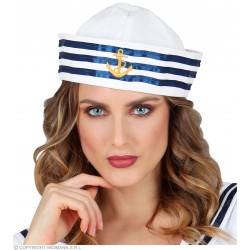 Jūrnieka cepure, balta apaļa 
