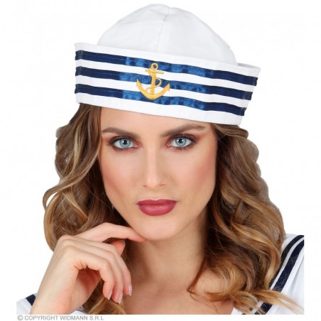 Jūrnieka cepure, balta apaļa 