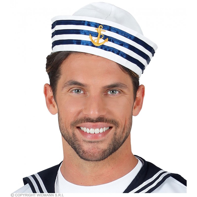 Jūrnieka cepure, balta apaļa 