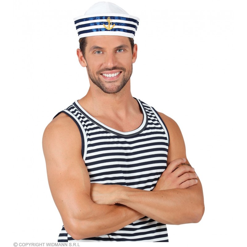 Jūrnieka cepure, balta apaļa 