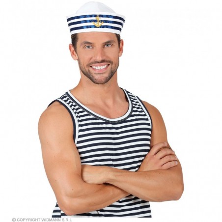 Jūrnieka cepure, balta apaļa 