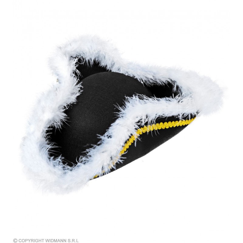 Trīsstūra cepure ar balto marabu apdari, filca, pieaugušajiem

Filcs “TRIHORNS AR MARABOU APDARI”