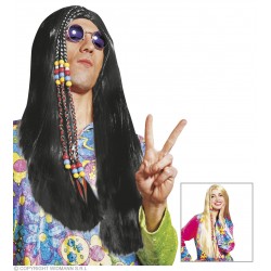 Hipiju parūka ar pērlītēm, divas krāsas sort.