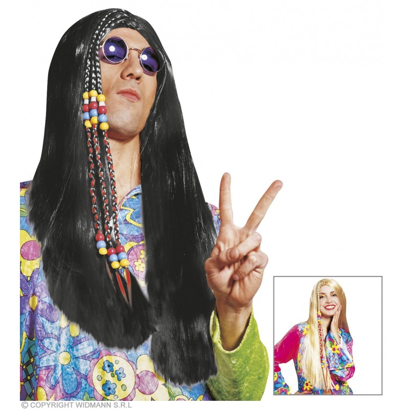 Hipiju parūka ar pērlītēm, divas krāsas sort.