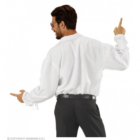 Baltais krekls ar žabo pieaugušajiem, izmērs M/L / XL viduslaiku, renesanses, koloniālajam, gotiskajam, meksikāņu, pirātu, vampī