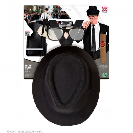 Komplekts Blūza Karalis - cepure, bikšturi, kaklasaite, glāzes, cigārs