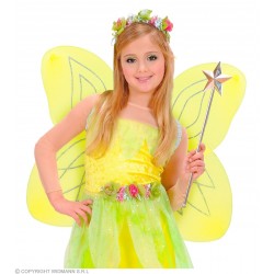 Tauriņa spārni dzelteni ar sudraba dekoru, 58 x 46 cm