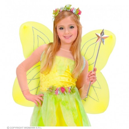 Tauriņa spārni dzelteni ar sudraba dekoru, 58 x 46 cm