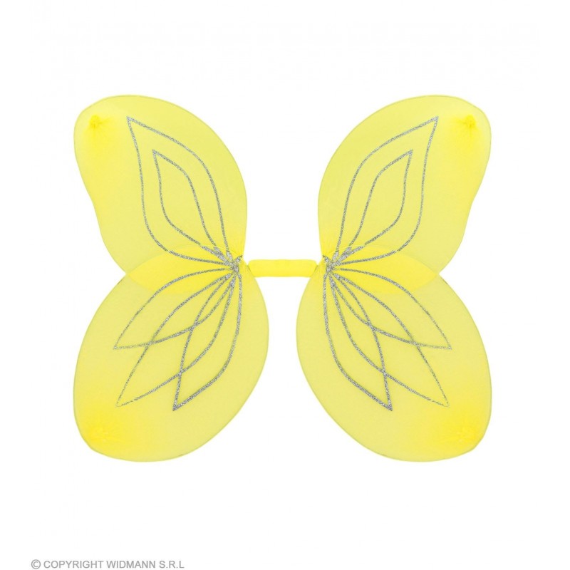 Tauriņa spārni dzelteni ar sudraba dekoru, 58 x 46 cm