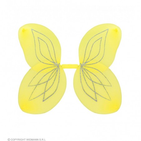 Tauriņa spārni dzelteni ar sudraba dekoru, 58 x 46 cm