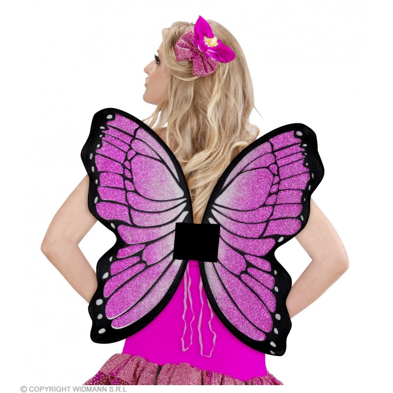 Tauriņa spārni, rozā, ar gliteru, 50 x 50 cm