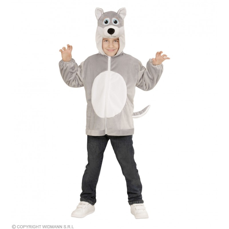 Vilka maska - plīša jaka ar kapuci, izmērs:  113 cm (3-5 gadi)