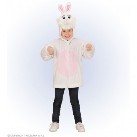 Zaķu maska - plīša jaka ar kapuci, izmērs 104 cm (2-3 gadi) / 113 cm (3-5 gadi)