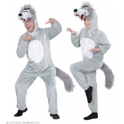 Vilka kostīms pieaugušajiem  (kombinezons ar kapuci un masku), M/L (175 cm)
