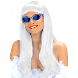 Gara parūka, taisna ar čolku - 6 krāsas: rozā, zila, zaļa, purpursarkanā, baltā, oranžā 