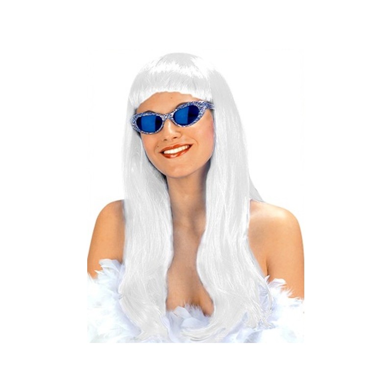 Gara parūka, taisna ar čolku - 6 krāsas: rozā, zila, zaļa, purpursarkanā, baltā, oranžā 