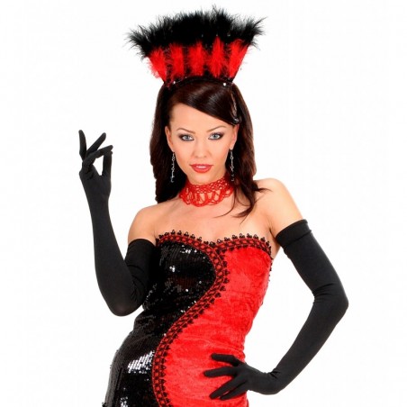 Gari, melni satīna cimdi ar elastīnu, garums 60 cm 