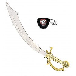 Pirātu zobens un acu plāksteris, 47 cm 