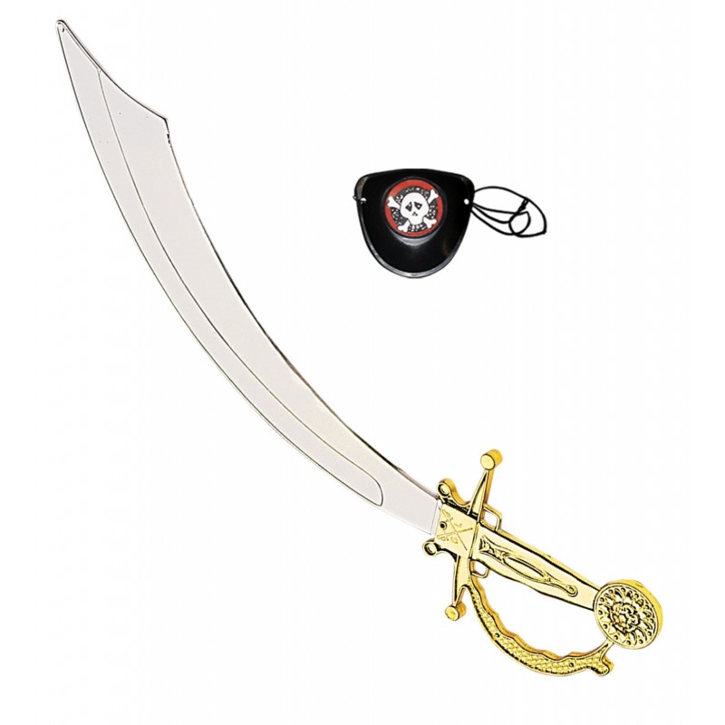 Pirātu zobens un acu plāksteris, 47 cm 