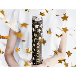 Plaukšķene 40 cm, ar zelta folijas zvaigznēm 3 cm lielumā 