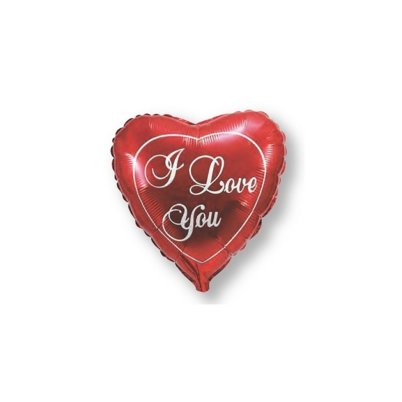 Шар в форме красного сердца ILY, фольгированный, 43 см 