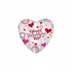 Folijas sirds formas balons Valentīna Dienai "Fun Pattern", 43 cm 