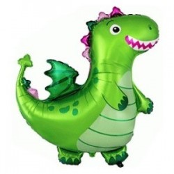 Folija balons Pūķis, zaļš, 92 cm x 92 cm, liela fugūra, F2 