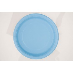 Papīra šķīvji gaiši zili, 23 cm, 8 gab 