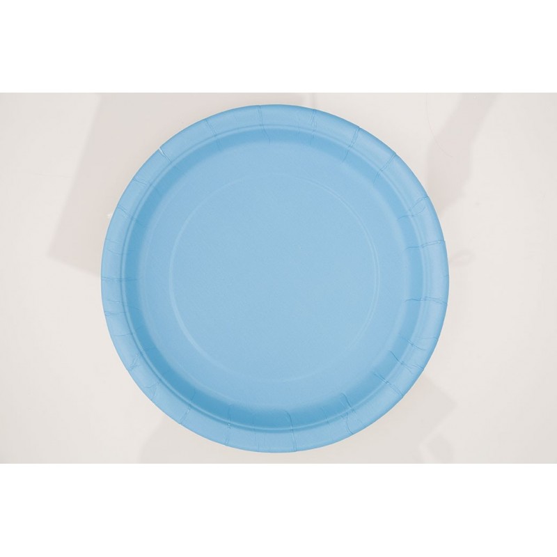 Papīra šķīvji gaiši zili, 23 cm, 8 gab 