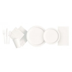 Papīra šķīvji balti, 23 cm, 8 gab 