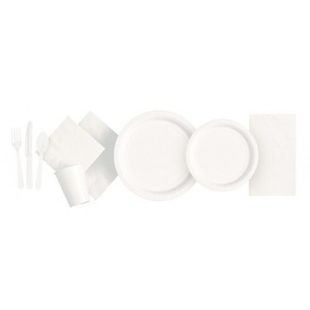 Papīra šķīvji balti, 23 cm, 8 gab 